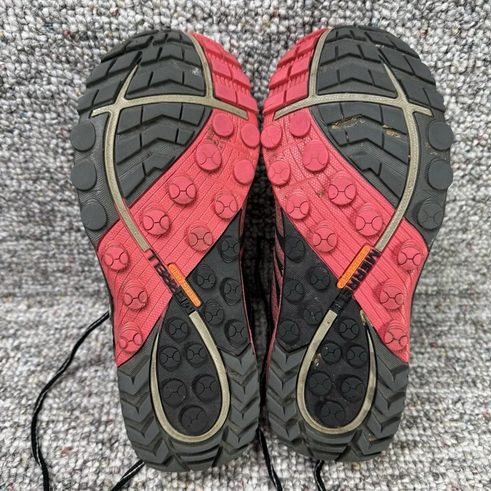 Merrell Shoes Womens 8 All Out Charge Trail Running Hiking Black Red J03962